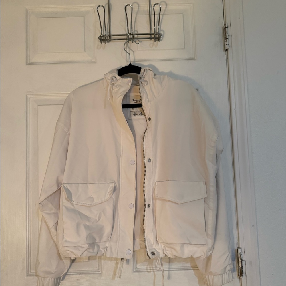 Abercrombie & Fitch white Hooded Jacket